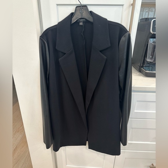 Ann Taylor Blazer with leather sleeves size Medium - Picture 1 of 4